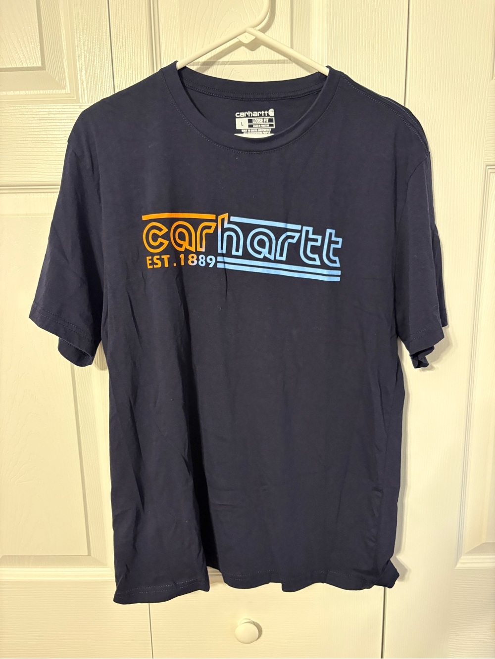 Carhartt Men's Navy Logo Graphic Tee- LOOSE FIT